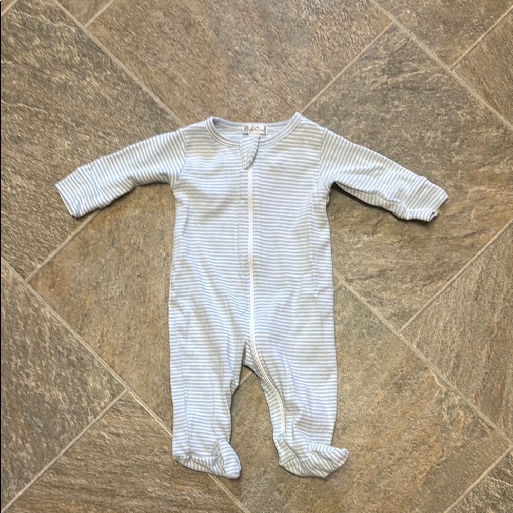 Kissy Kissy Light Blue Striped Footie